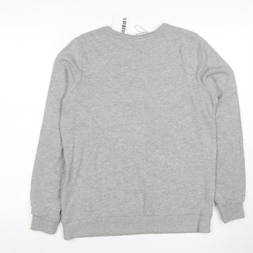 Disney TU Women Grey Cotton Blend Pullover Sweatshirt Size 10