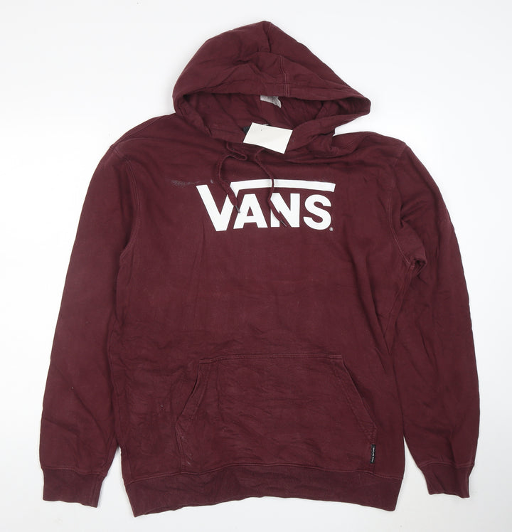 Vans Women's Burgundy Pullover Hoodie L Cotton Fleece Casual