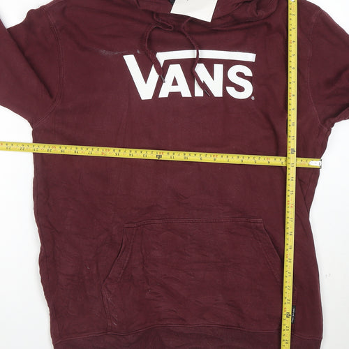 Vans Women's Burgundy Pullover Hoodie L Cotton Fleece Casual
