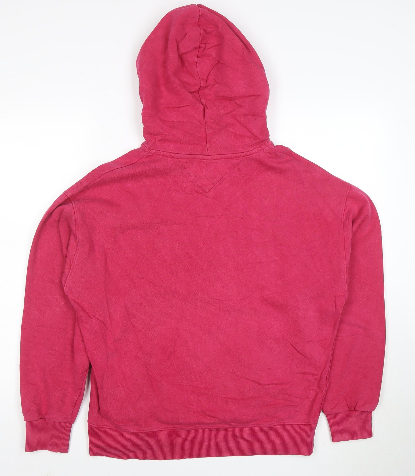Tommy Jeans Women's Pink Pullover Hoodie Size S Logo Print Cotton