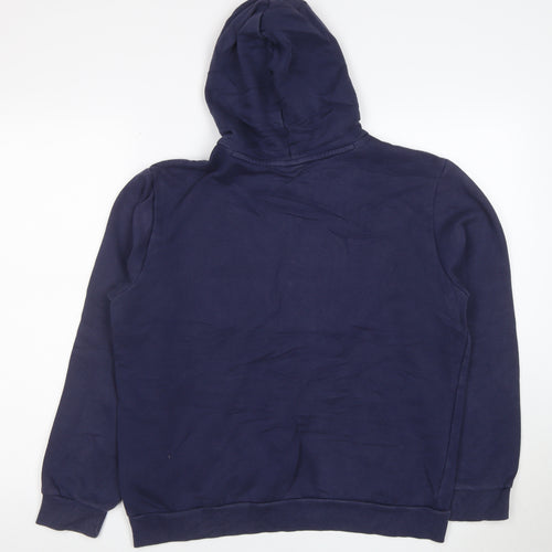Puma Women Navy Pullover Hoodie Medium Cotton Blend Logo Casual