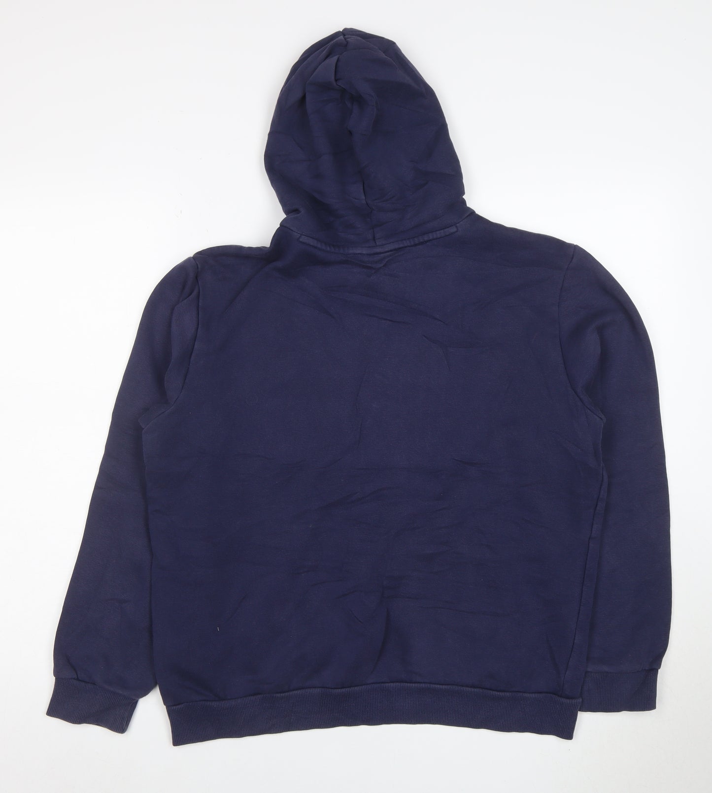 Puma Women Navy Pullover Hoodie Medium Cotton Blend Logo Casual
