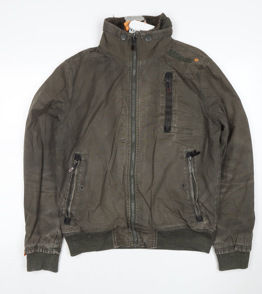 Superdry Men's Green Cotton L Bomber Jacket with Lining