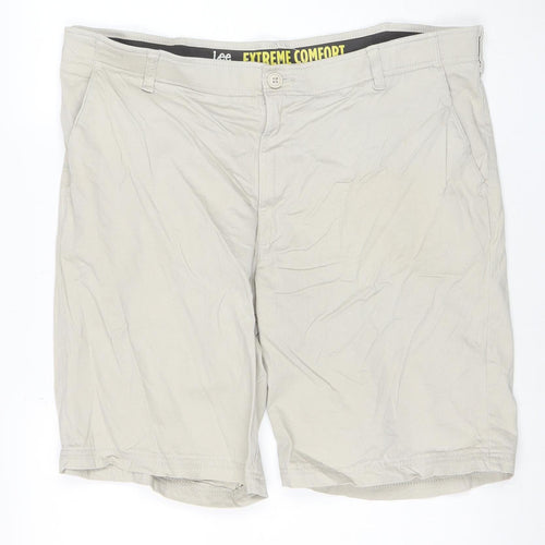 Lee Men Beige Chino Shorts Size 40 Regular Fit Cotton Stretch