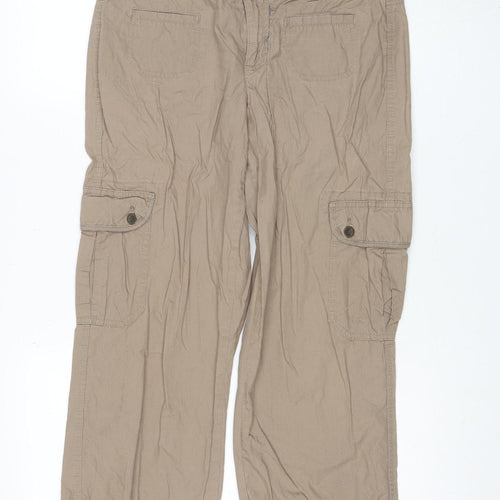 Tommy Hilfiger Womens Beige Cargo Trousers Size 8 Cotton Twill