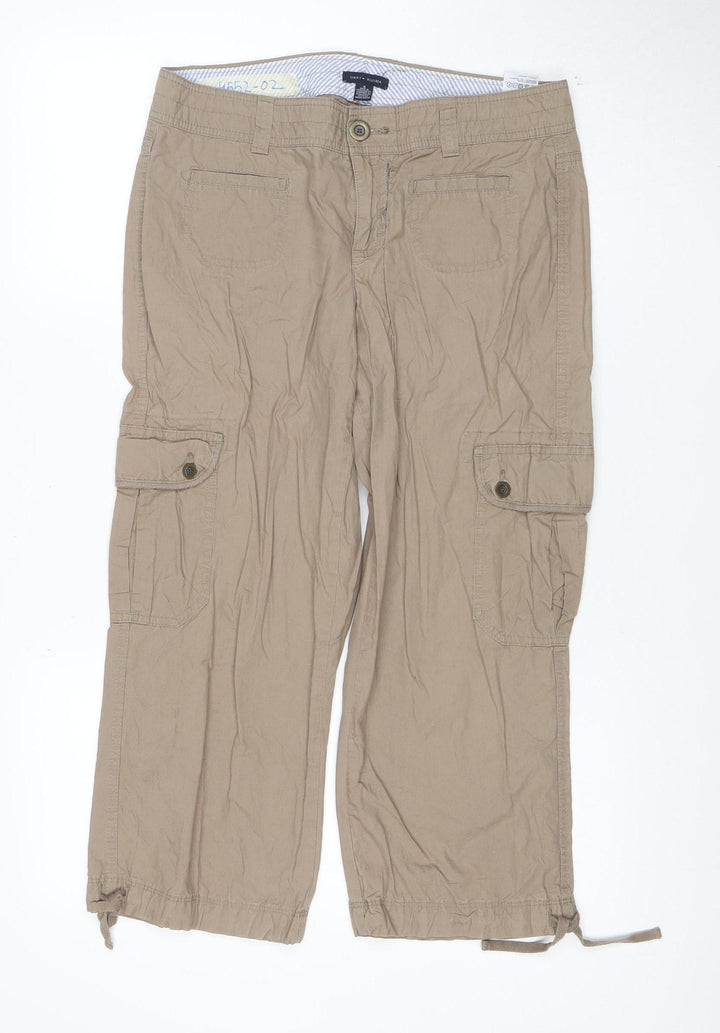 Tommy Hilfiger Womens Beige Cargo Trousers Size 8 Cotton Twill