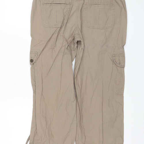 Tommy Hilfiger Womens Beige Cargo Trousers Size 8 Cotton Twill