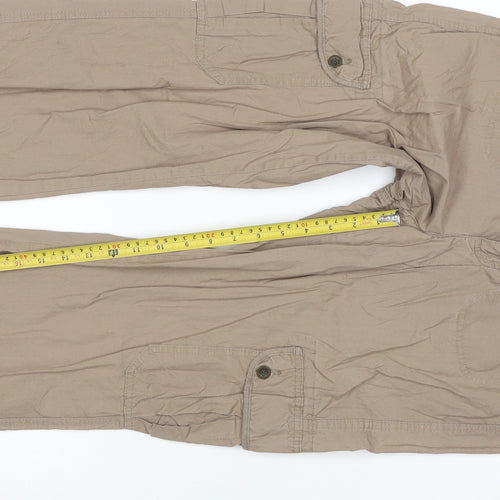 Tommy Hilfiger Womens Beige Cargo Trousers Size 8 Cotton Twill