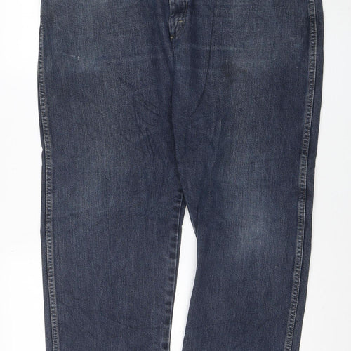 Wrangler Men's Blue 40x30 Regular Fit Straight Denim Jeans