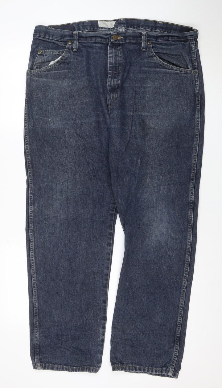 Wrangler Men's Blue 40x30 Regular Fit Straight Denim Jeans