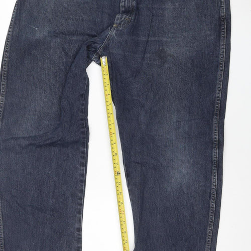 Wrangler Men's Blue 40x30 Regular Fit Straight Denim Jeans