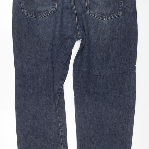 Wrangler Men's Blue 40x30 Regular Fit Straight Denim Jeans