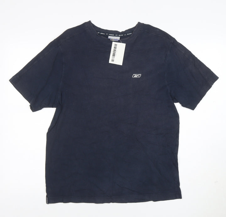 Reebok Men’s Blue M Crew Neck Cotton Jersey T-Shirt