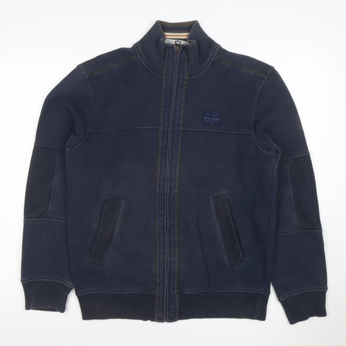 Champion Men's Blue Full Zip Sweatshirt Medium Cotton Blend