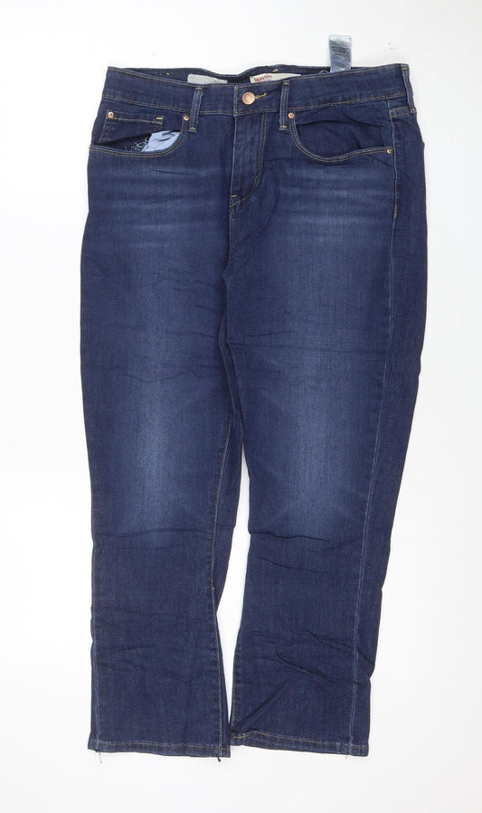 Levi Strauss Women's Blue Mid-Rise Capri Jeans Size 10 Regular Fit