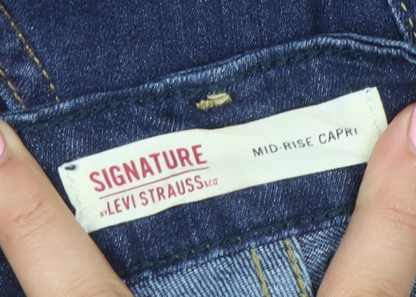 Levi Strauss Women's Blue Mid-Rise Capri Jeans Size 10 Regular Fit