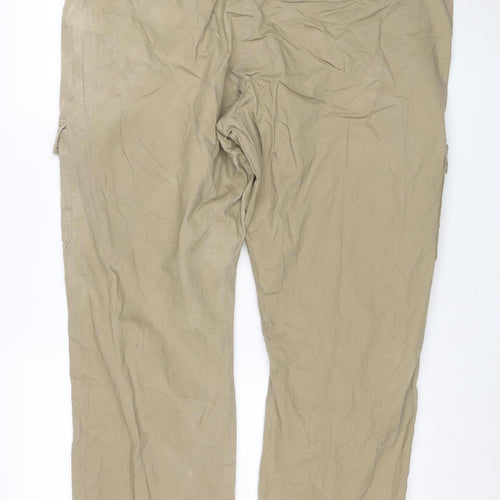 Wrangler Men's Beige Relaxed Fit Cargo Trousers 42x30 Cotton
