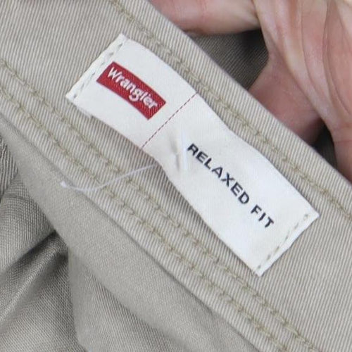 Wrangler Men's Beige Relaxed Fit Cargo Trousers 42x30 Cotton