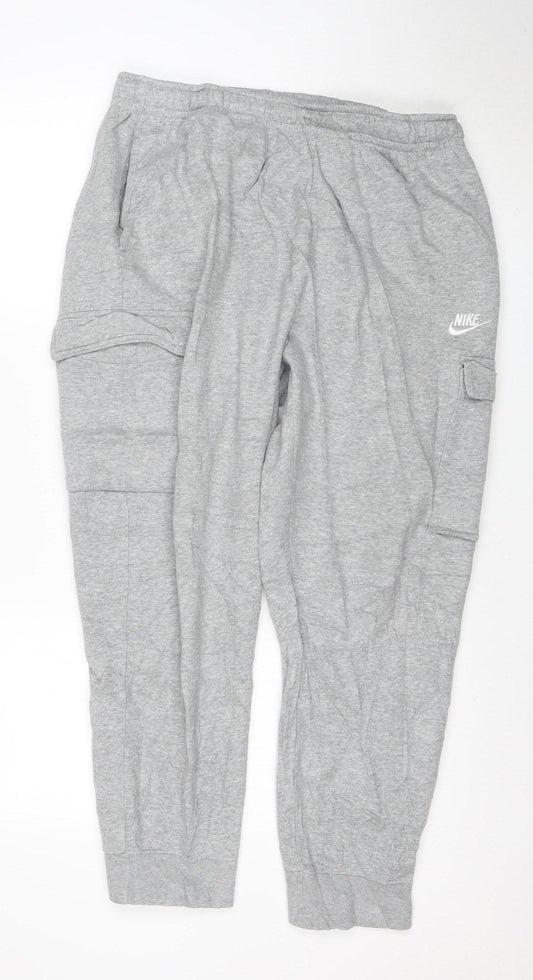Nike Men's Grey XL Jogger Sweatpants Regular Fit Activewear Trousers