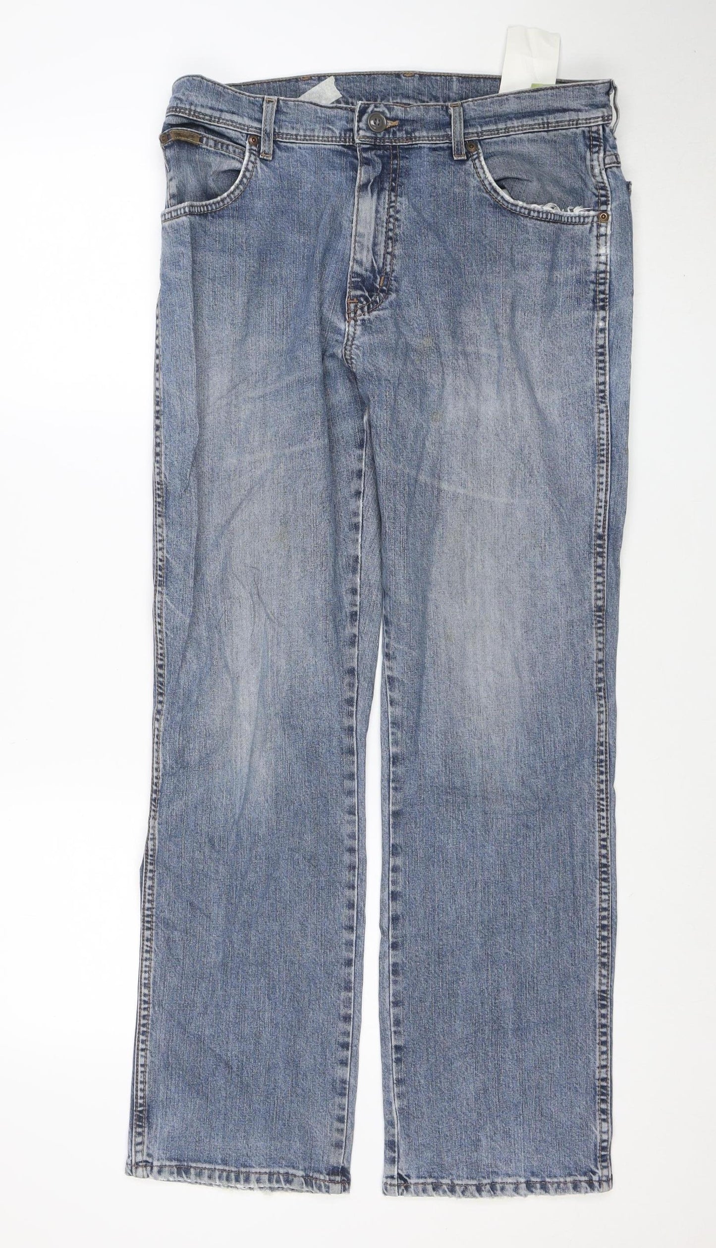 Wrangler Men's Blue Straight Texas Stretch Jeans Size 34W 30L