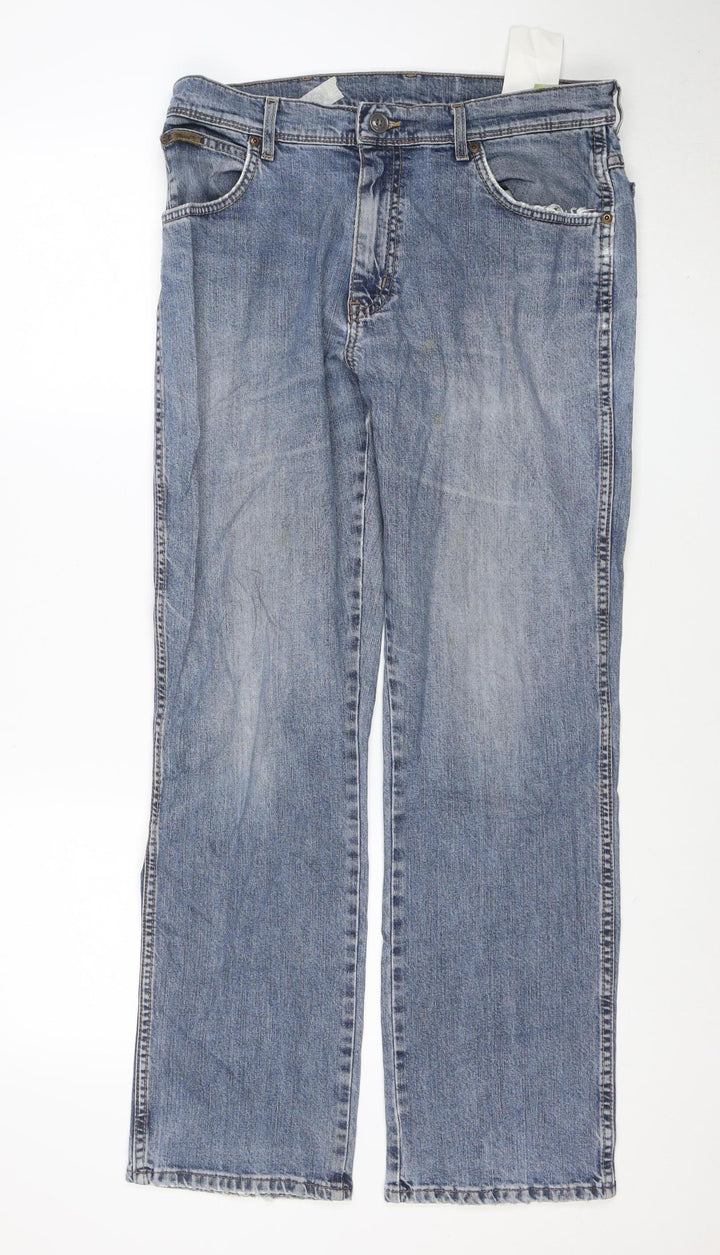 Wrangler Men's Blue Straight Texas Stretch Jeans Size 34W 30L