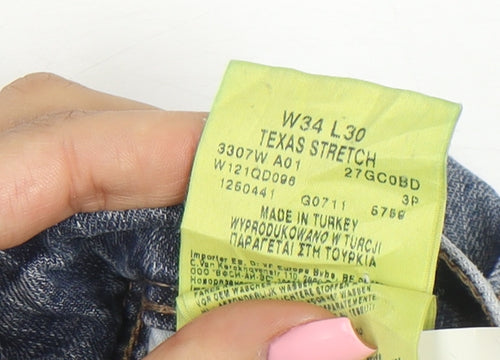 Wrangler Men's Blue Straight Texas Stretch Jeans Size 34W 30L