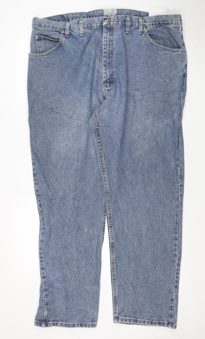 Wrangler Men's Blue Relaxed Fit Straight Leg Jeans 44x32