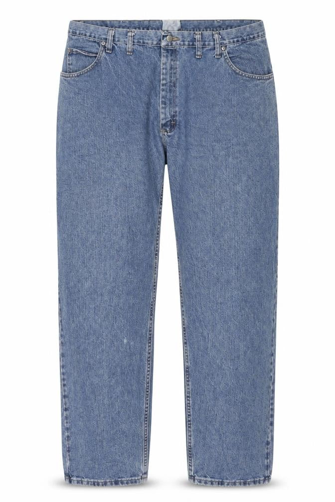 Wrangler Men's Blue Relaxed Fit Straight Leg Jeans 44x32