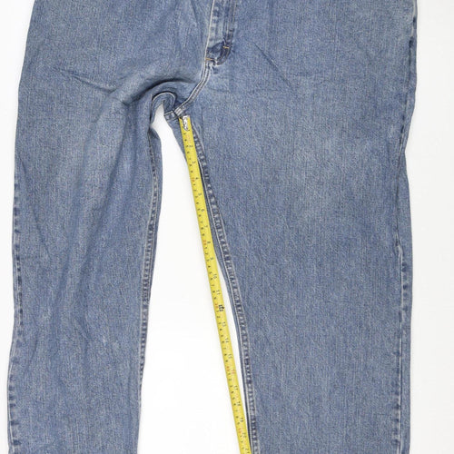 Wrangler Men's Blue Relaxed Fit Straight Leg Jeans 44x32