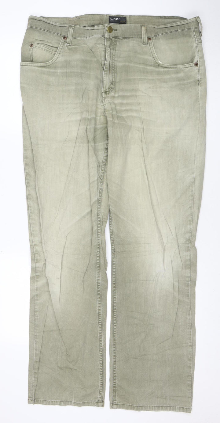 Lee Men's Beige Brooklyn Straight Jeans 32W 32L Regular Fit