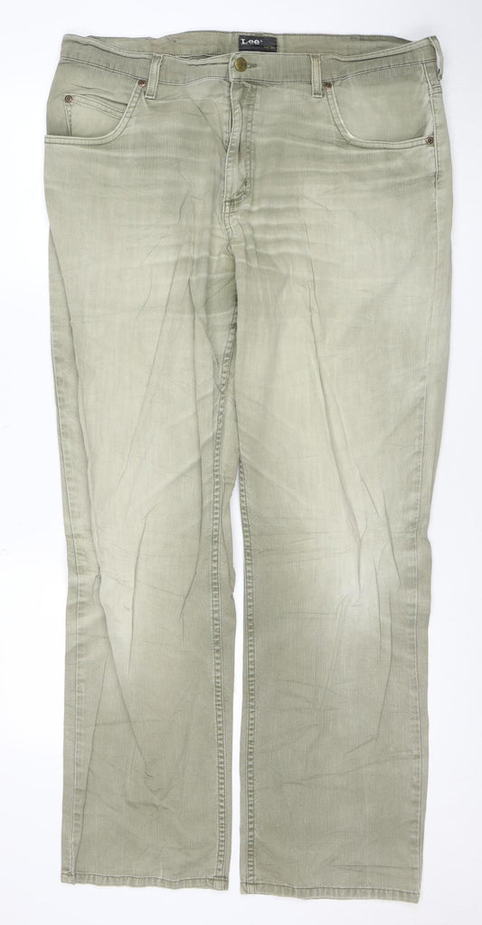 Lee Men's Beige Brooklyn Straight Jeans 32W 32L Regular Fit