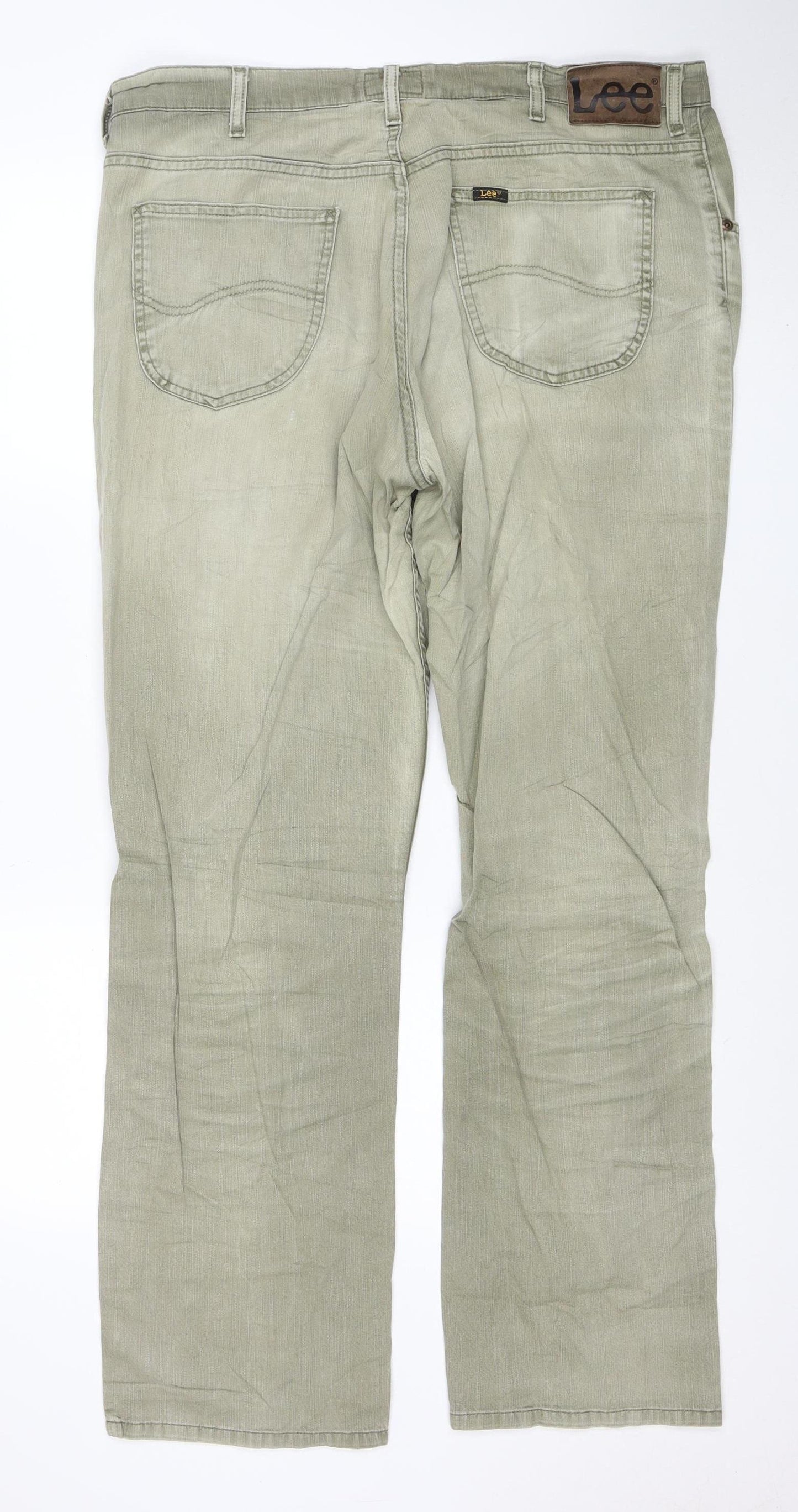 Lee Men's Beige Brooklyn Straight Jeans 32W 32L Regular Fit