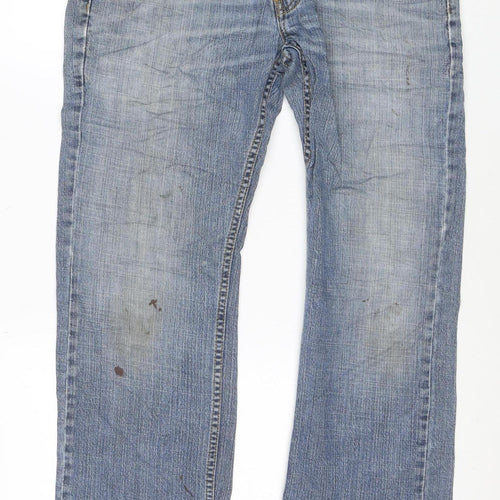 Levi Strauss Signature Men's Blue Relaxed Straight Jeans 36W 32L