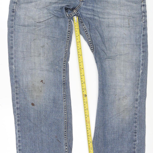 Levi Strauss Signature Men's Blue Relaxed Straight Jeans 36W 32L