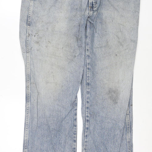 Wrangler Men's Blue 36x30 Regular Fit Straight Leg Denim Jeans
