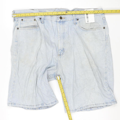 Wrangler Men Blue 40 Relaxed Fit Denim Chino Shorts