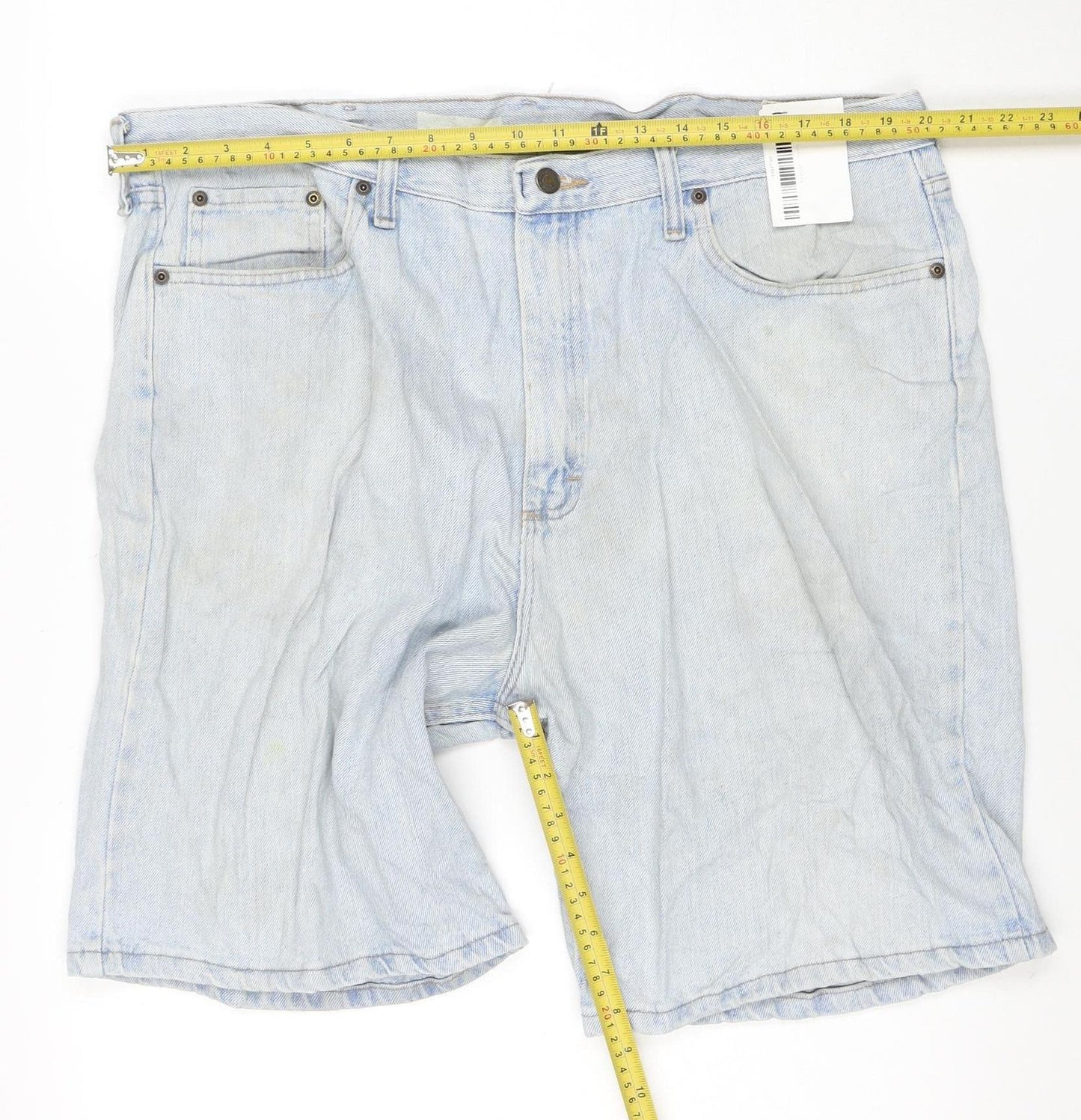 Wrangler Men Blue 40 Relaxed Fit Denim Chino Shorts