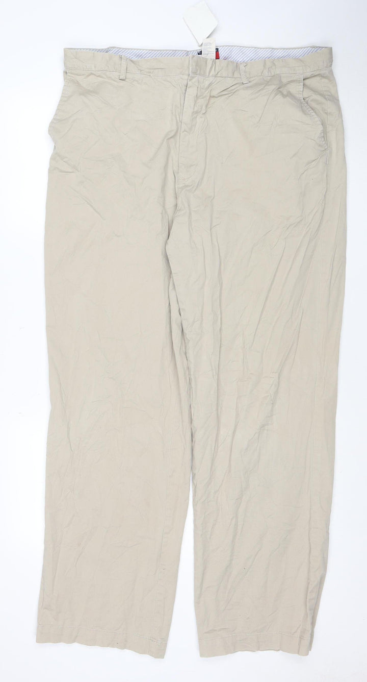 Tommy Hilfiger Men's Beige Chino Trousers 40W 32L Classic Fit Cotton
