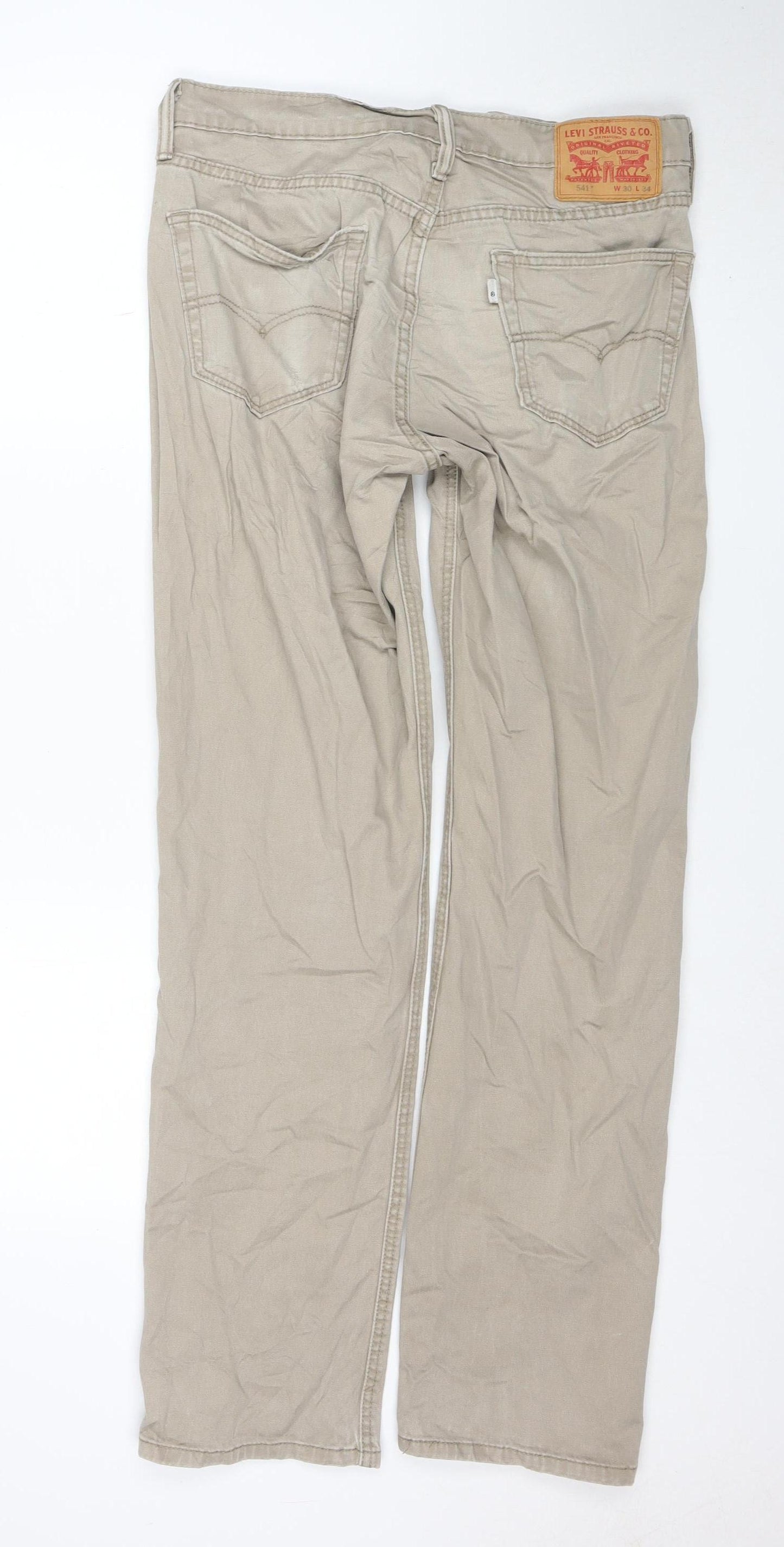 Levi Strauss & Co Men's Beige 541 Chino Trousers 30W 34L Regular Fit