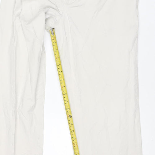 Lee Women's Beige Relaxed Straight Leg Cotton Twill Trousers Size 12 Short