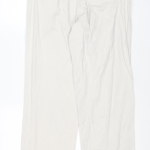 Lee Women's Beige Relaxed Straight Leg Cotton Twill Trousers Size 12 Short