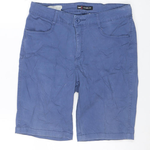 Lee Men's Blue Classic Fit Chino Shorts Size M Cotton Stretch