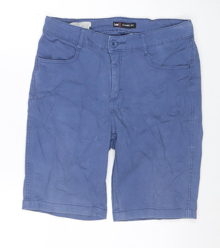 Lee Men's Blue Classic Fit Chino Shorts Size M Cotton Stretch