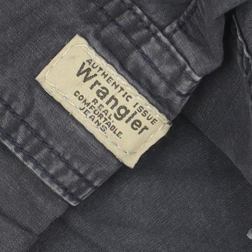 Wrangler Mens Black Cargo Shorts L Regular Fit Elastic Waist