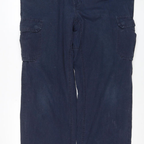 Wrangler Men's Blue Cargo Workwear Trousers 38x34 Cotton Blend