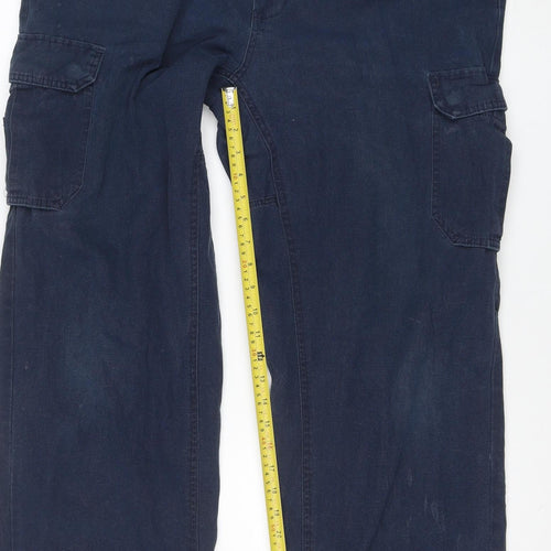 Wrangler Men's Blue Cargo Workwear Trousers 38x34 Cotton Blend