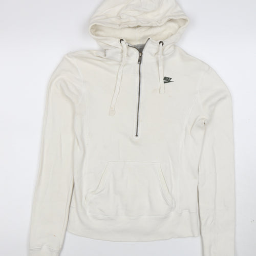 Nike Sportswear Women's White Cotton Full Zip Hoodie Size S