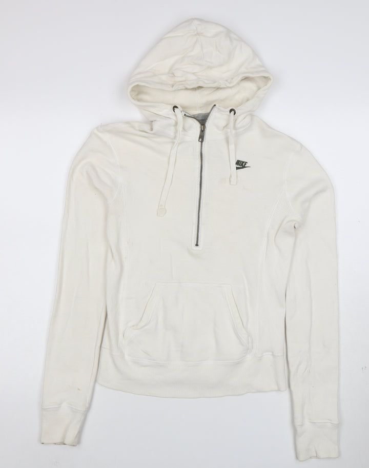 Nike Sportswear Women's White Cotton Full Zip Hoodie Size S