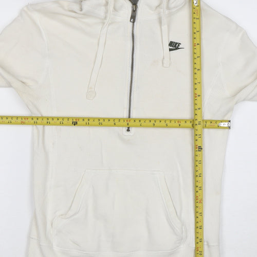 Nike Sportswear Women's White Cotton Full Zip Hoodie Size S