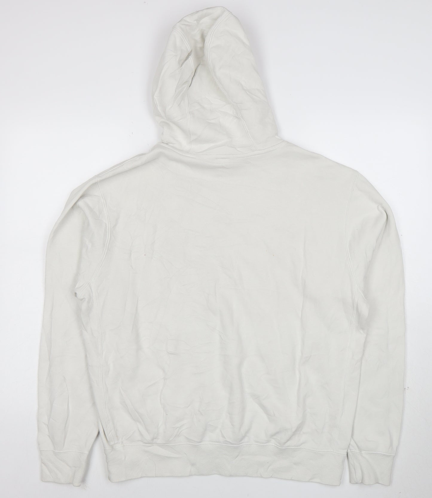 Nike Women White M Pullover Hoodie Cotton Blend Casual